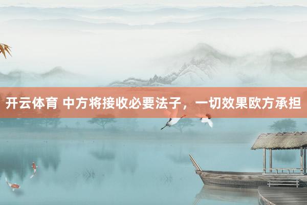 开云体育 中方将接收必要法子，一切效果欧方承担