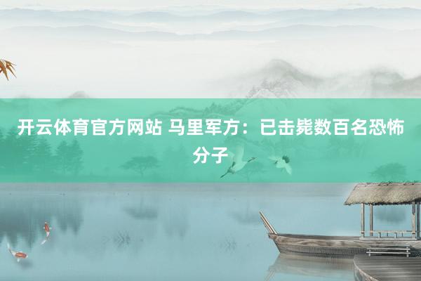 开云体育官方网站 马里军方：已击毙数百名恐怖分子