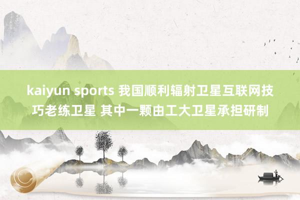 kaiyun sports 我国顺利辐射卫星互联网技巧老练卫星 其中一颗由工大卫星承担研制