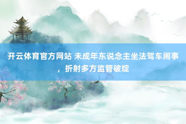 开云体育官方网站 未成年东说念主坐法驾车闹事，折射多方监管破绽