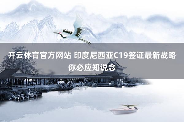 开云体育官方网站 印度尼西亚C19签证最新战略你必应知说念
