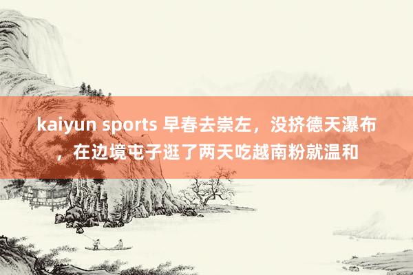 kaiyun sports 早春去崇左，没挤德天瀑布，在边境屯子逛了两天吃越南粉就温和