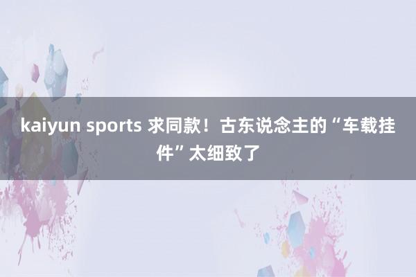 kaiyun sports 求同款！古东说念主的“车载挂件”太细致了