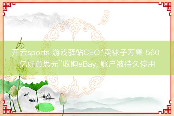 开云sports 游戏驿站CEO“卖袜子筹集 560 亿好意思元”收购eBay， 账户被持久停用