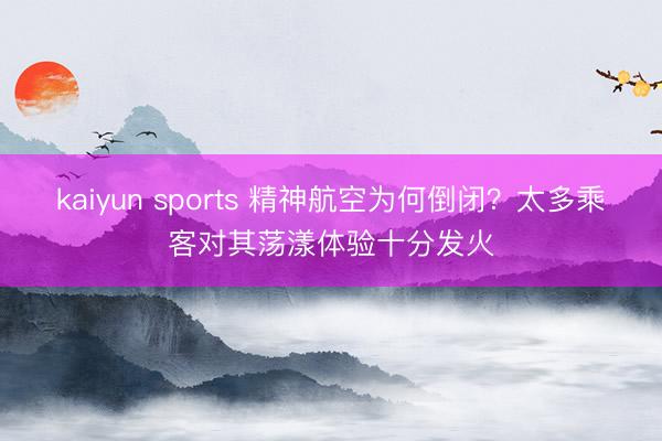 kaiyun sports 精神航空为何倒闭？太多乘客对其荡漾体验十分发火